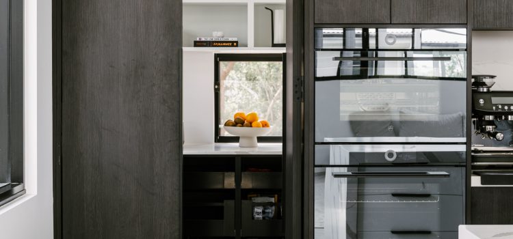 Kitchen with view of butlers pantry